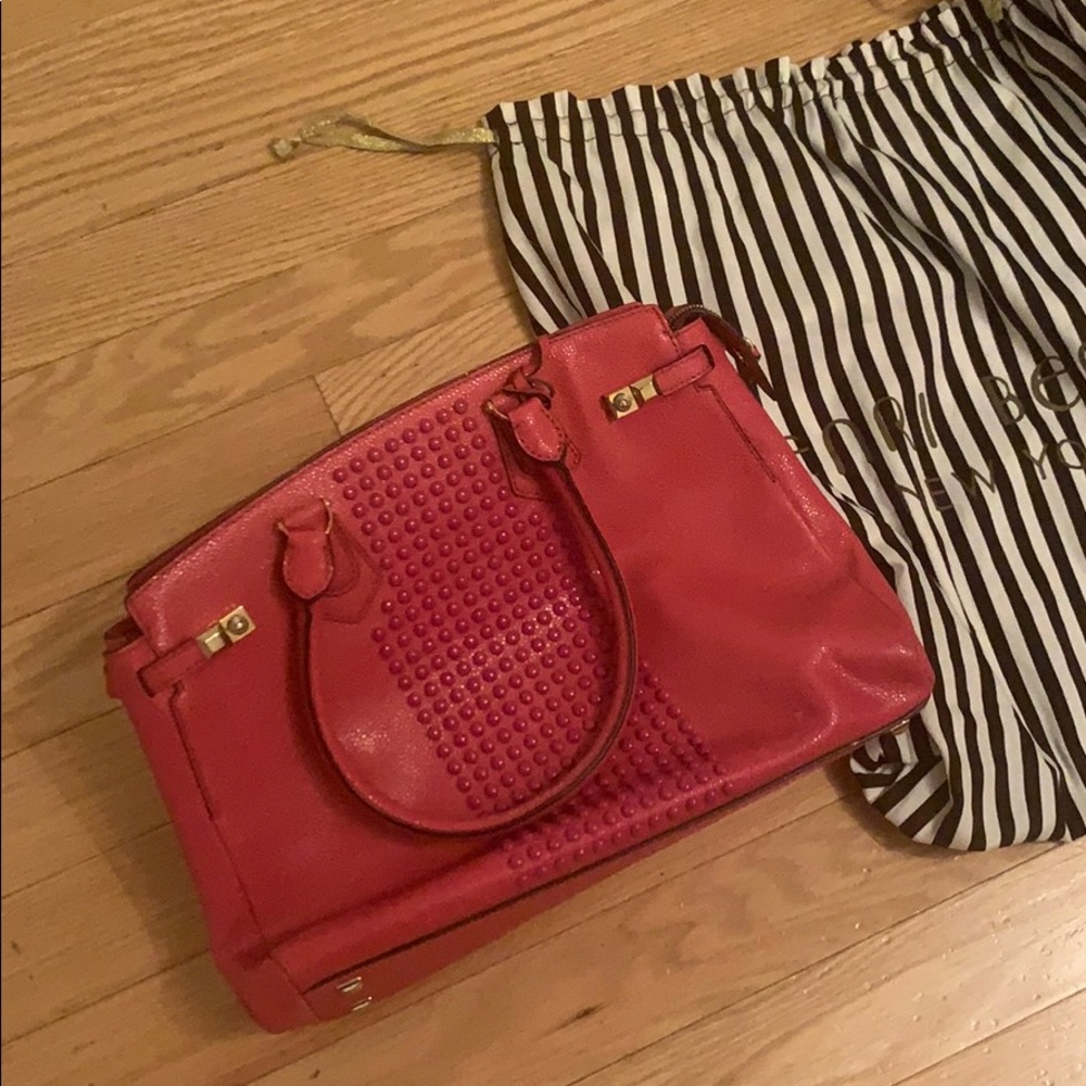Henri Bendel pink studded tote